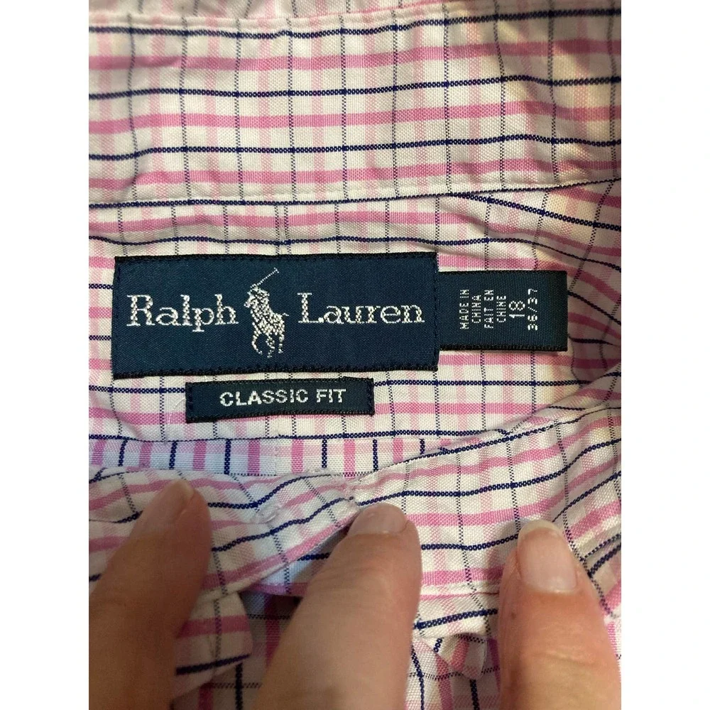Polo‎ Ralph Lauren Mens Long Sleeve Button Down Size 18 Classic Fit Pink